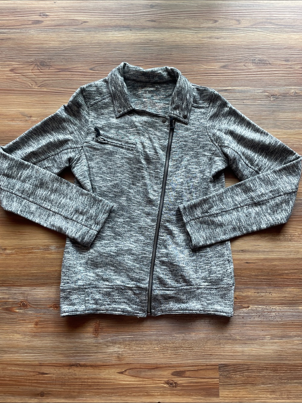 Ruff Hewn Heather Gray Women's Asymmetric Zip Jacket Size Small
